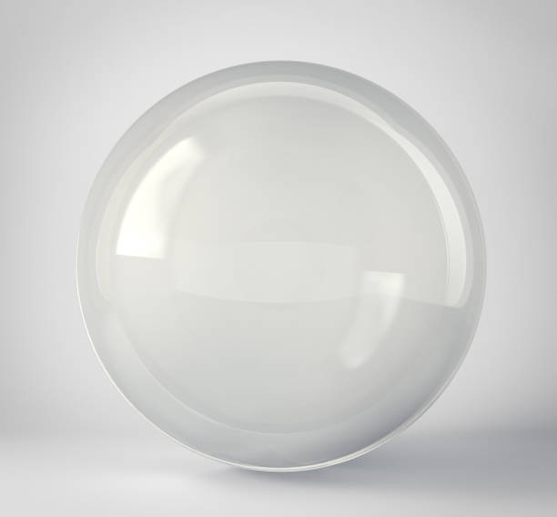 glass sphere glass sphere isolated on a grey. 3d illustration ball stock pictures, royalty-free photos & images