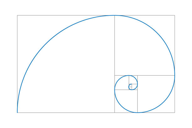 Gr Golden ratio. Fibonacci number. Geometric shapes. Logo. Vector icon. Abstract vector background. correlation stock illustrations