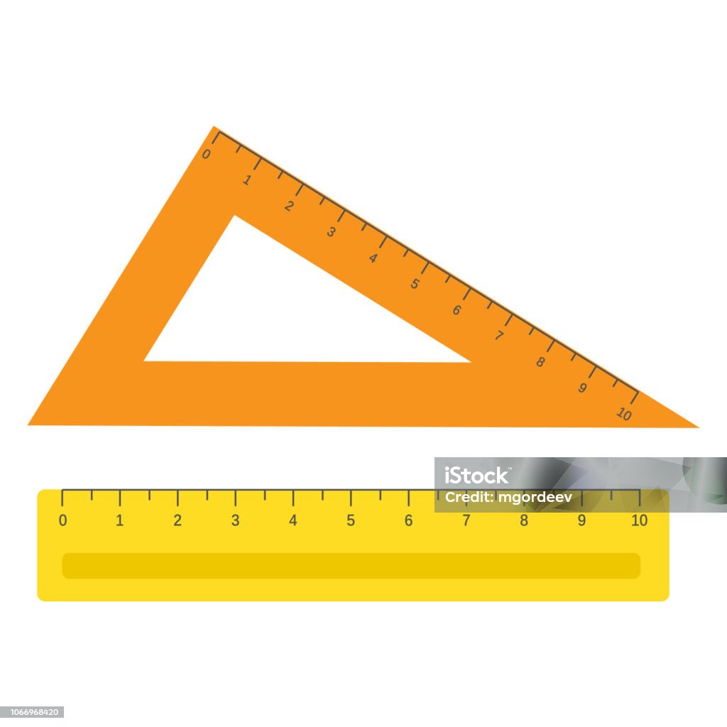 Class Instrument Ruler Shapes School Instruments Rulers Vector Set Instrument Ruler For Measure And ...