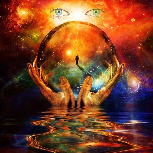 istock Glass ball in hands 1066969828