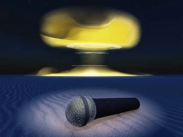 Photo of Microphone and nuclear explosion