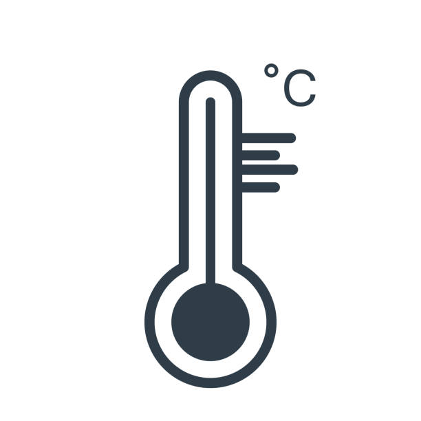 illustrazioni stock, clip art, cartoni animati e icone di tendenza di icona termometro - plan c