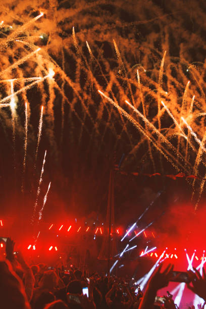 istock Colorful Fireworks show at night. 1066975280
