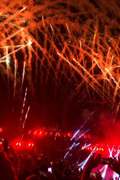 istock Colorful Fireworks show at night. 1066975302