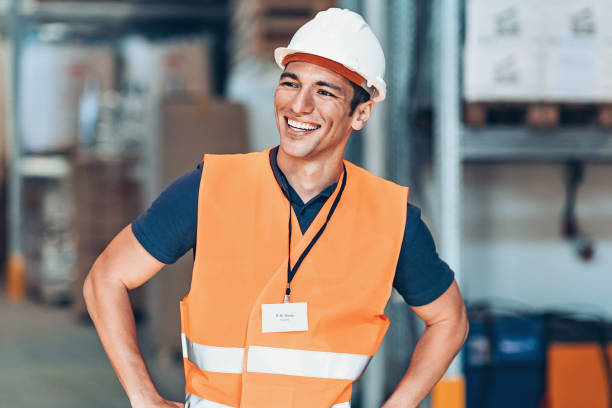 istock Portrait of a cheerful worker with protective workwear 1066978194