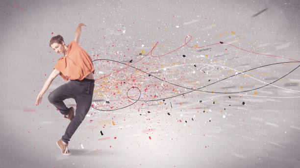 istock Urban dancing with lines and splatter 1066992164