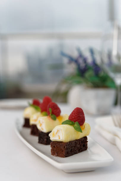 istock Dessert with cream and sweet rye bread 1066992398