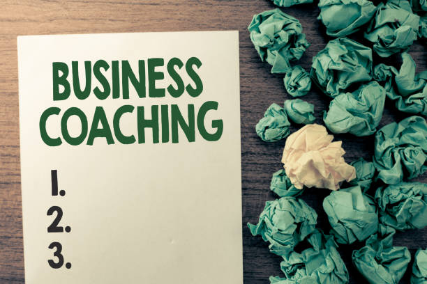 istock Text sign showing Business Coaching. Conceptual photo Helping employees become more active Consulting an expert 1066992992