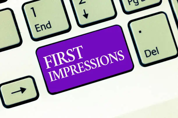 Photo of Conceptual hand writing showing First Impressions. Business photo text What a person thinks of you when they first meet you