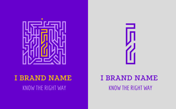I letter sign maze. Creative symbol for corporate identity of company: letter I. The badge symbolizes labyrinth, choice of right path, solutions. I letter sign maze. Creative symbol for corporate identity of company: letter I. The badge symbolizes labyrinth, choice of right path, solutions. letter i logo stock illustrations
