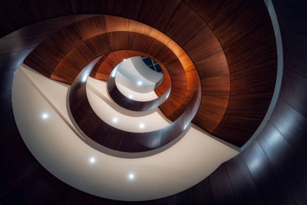 spiral stais in university of Sydney stock photo
