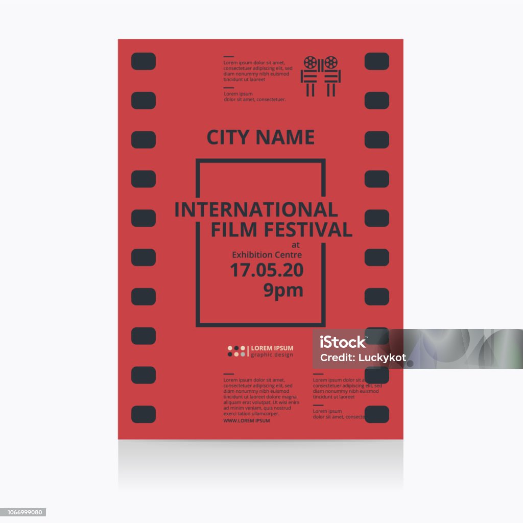 Cinema festival poster template. Vector illustration. Movie stock vector