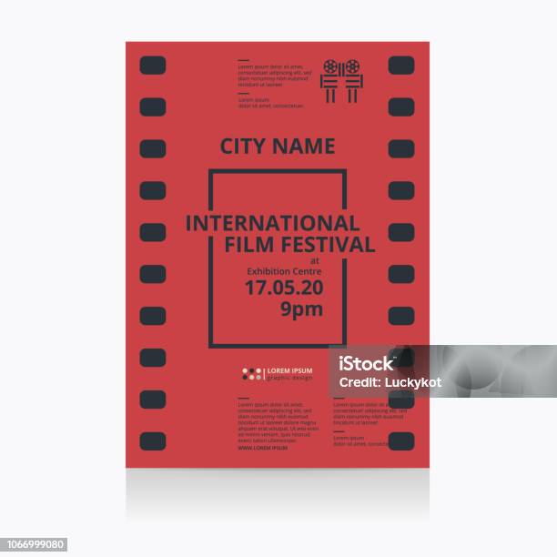 Cinema Festival Poster Template Vector Illustration Stock Illustration - Download Image Now