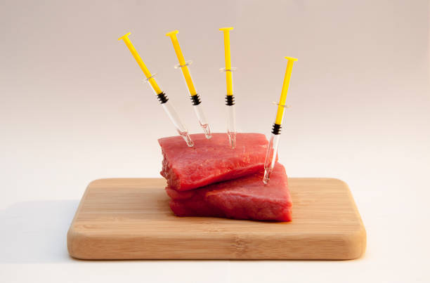 Hormones in your steak. - fotografia de stock