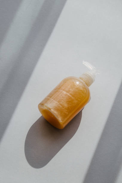 istock Clear plastic bottle with organic cosmetic 1067009428