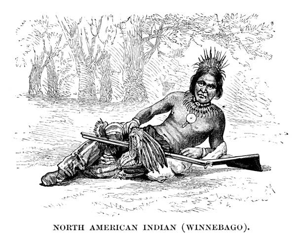 ilustraciones, imágenes clip art, dibujos animados e iconos de stock de indios norteamericanos - winnebago