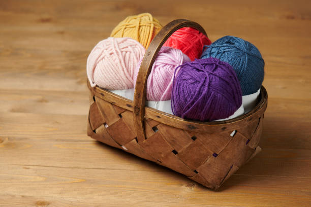 istock colorful wool threads for knitting on wooden background 1067016378