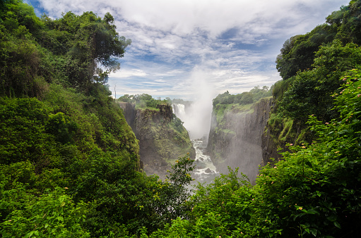 Panoramic view of Victoria Falls in Zimbabwe, Africa