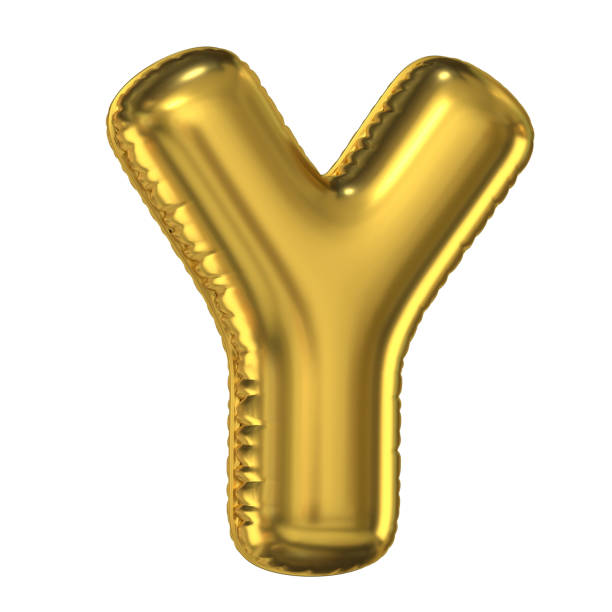 istock Golden balloon font 3d rendering, letter Y 1067022034