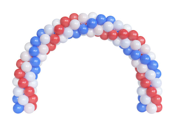 istock Arc made of balloons, balloon gate, portal, 3d rendering 1067024186