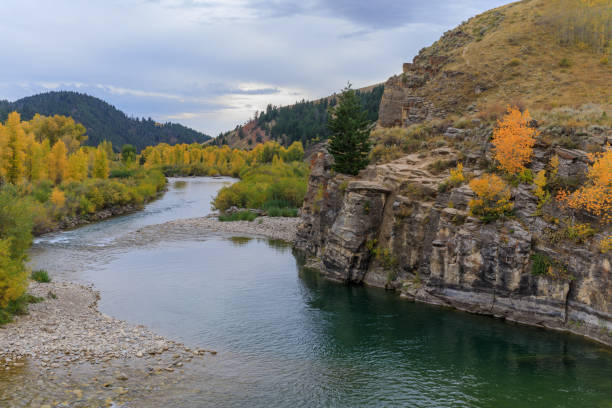 istock Gros venture River Canyon Wyoming in Fall 1067029626