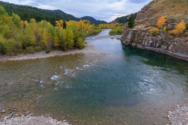 istock Gros venture River Canyon Wyoming in Fall 1067029894