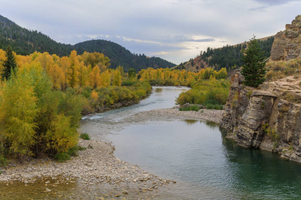 istock Gros venture River Canyon Wyoming in Fall 1067030058