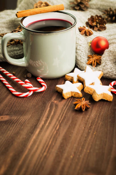 istock Winter and New Year theme. Christmas tea with spices 1067032496