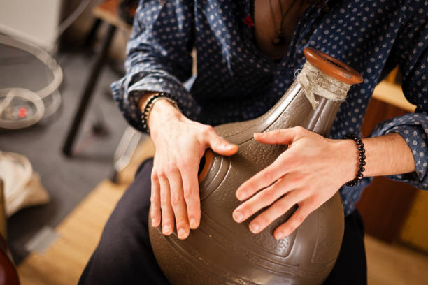 Metal percussion exotic flamenco instruments concept.