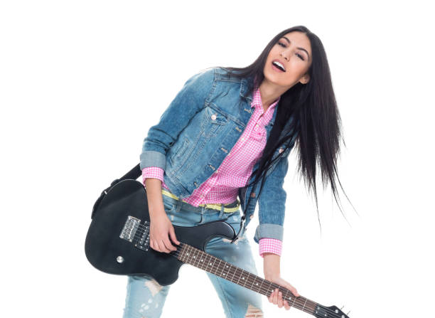 istock Beautiful latino female wearing denim 1067045494