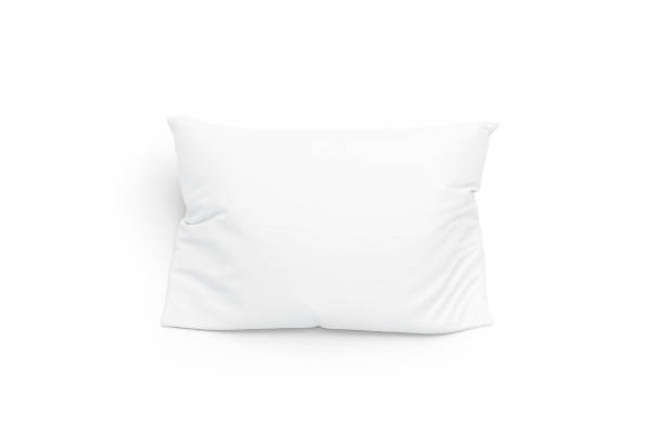 pusta biała poduszka makieta, odosobniony, widok z góry - pillow cushion bed textile zdjęcia i obrazy z banku zdjęć