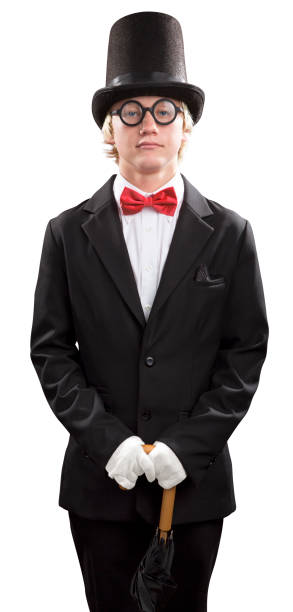 Boy in Business Suit Holding a umbrella