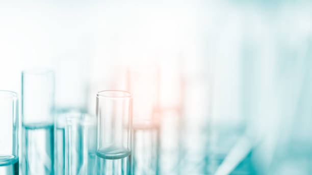 istock Laboratory glassware containing chemical liquid, science research,science background 1067056948