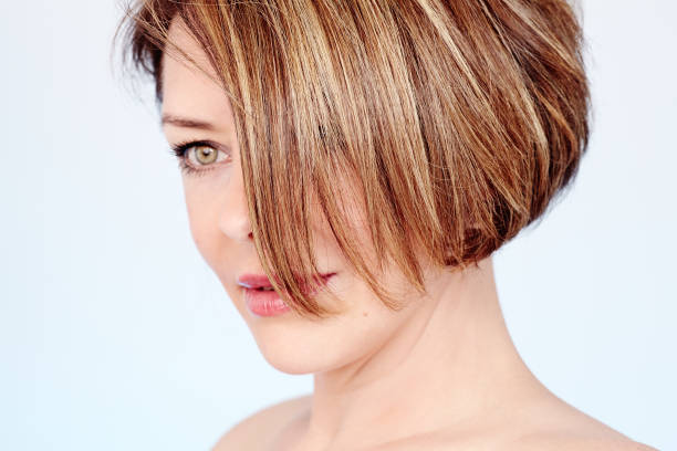 Short Dark Brown Hair With Highlights Stock Photos, Pictures & Royalty-Free  Images - iStock
