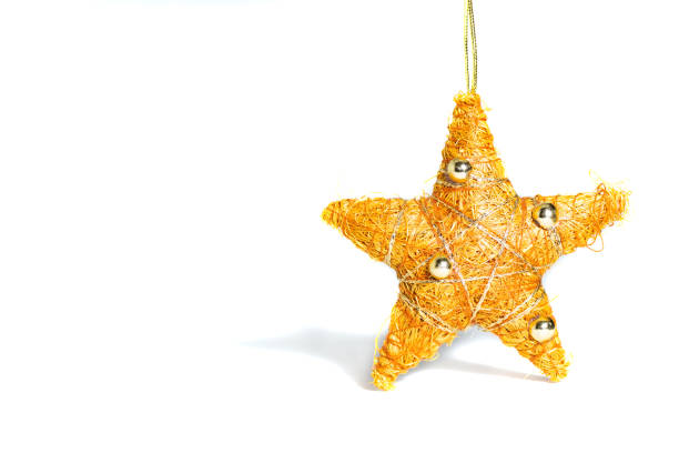 istock Yellow christmas star, white background 1067058178