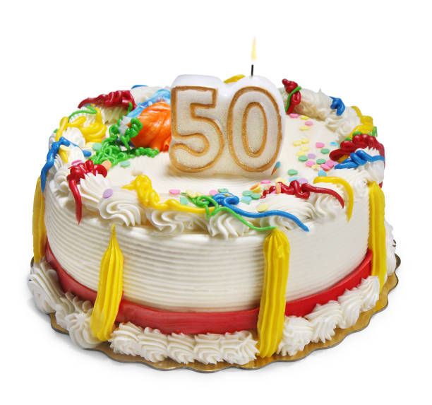 istock 50th anniversary or birthday cake 1067071130