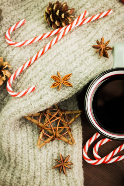 istock Winter and New Year theme. Christmas tea with spices 1067081730