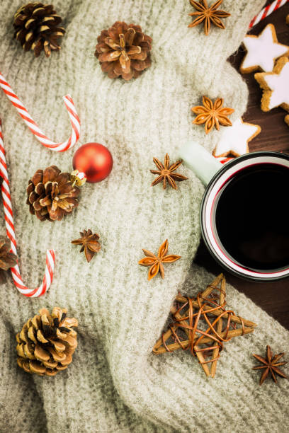 istock Winter and New Year theme. Christmas tea with spices 1067083904