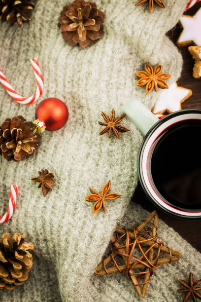istock Winter and New Year theme. Christmas tea with spices 1067084186