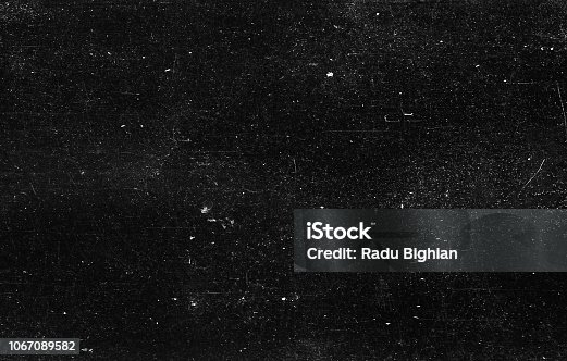 istock Old Scratched Film Strip Grunge Texture Background 1067089582