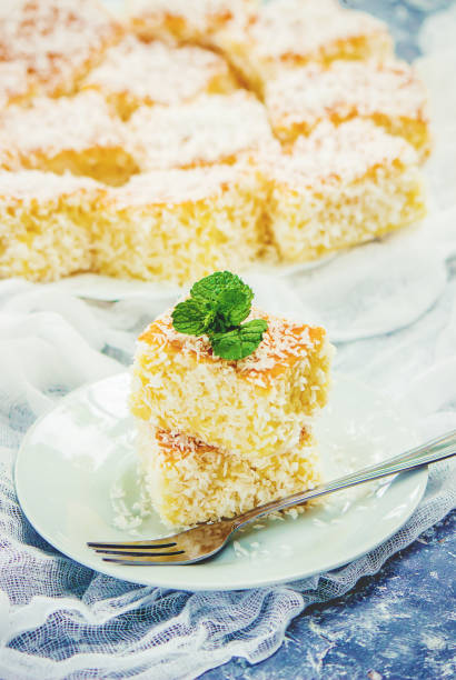 istock Cakes in coconut shavings. Selective focus. Food. 1067110568