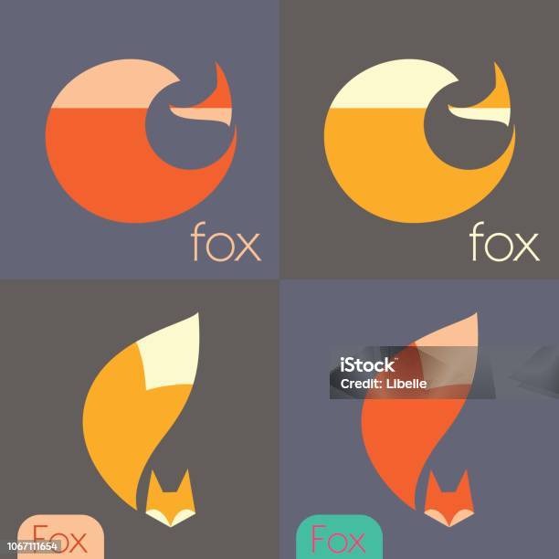 Fox Sign Logo Fox Set Stock Illustration - Download Image Now - Fox, Logo, Retro Style