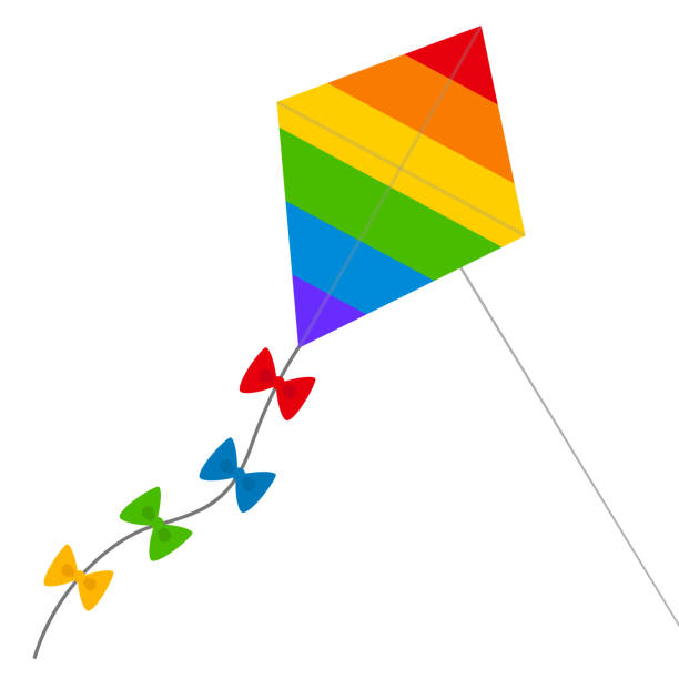Drake Illustrationen visar en färgglad drake sky kite stock illustrations