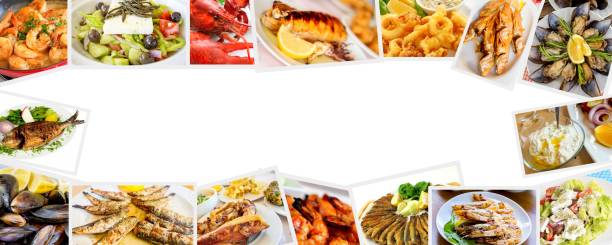 istock Food set of different seafoods collage 1067120260
