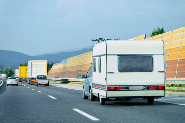 istock Camper rv on highway road in Slovenia 1067129570