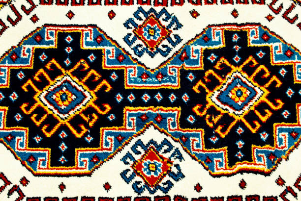 istock carpets woven by hand with colorful patterns of beautif. 1067130344