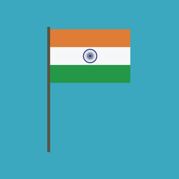 India Flag Icon In Flat Design Stock Illustration - Download Image Now - Indian  Flag, Cartoon, Clip Art - iStock
