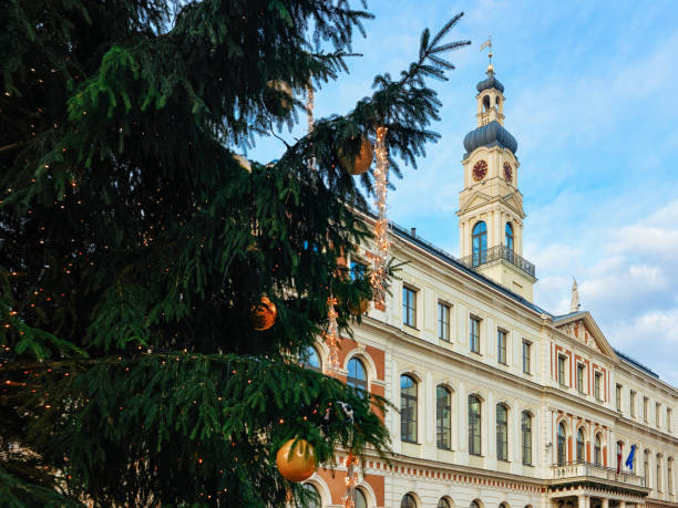 istock Christmas tree at Riga City Council Riga 1067136492