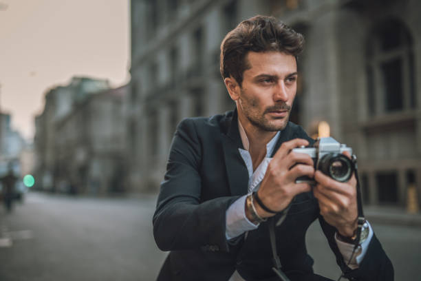 istock Modern photographer on the city 1067144486