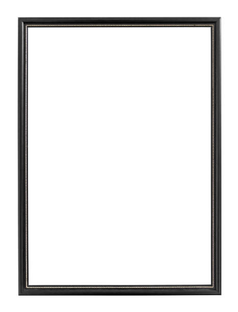 istock Black picture frame with golden decoration 1067149158